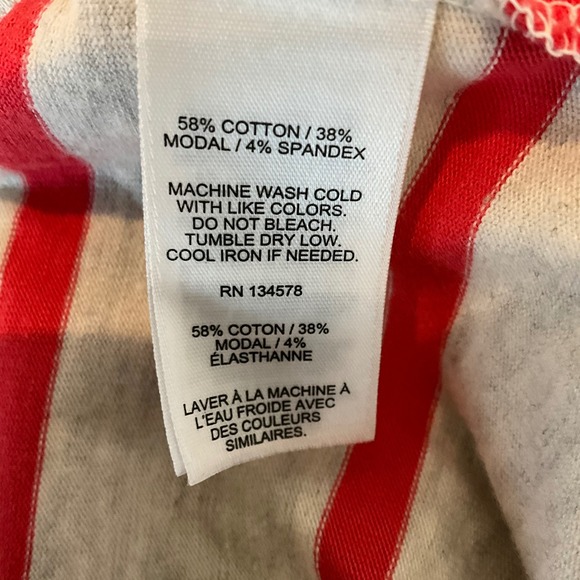 Vineyard Vines Striped 3/4 Sleeve Crew Neck Top Women's Sz S Casual Cotton Blend - Picture 7 of 8